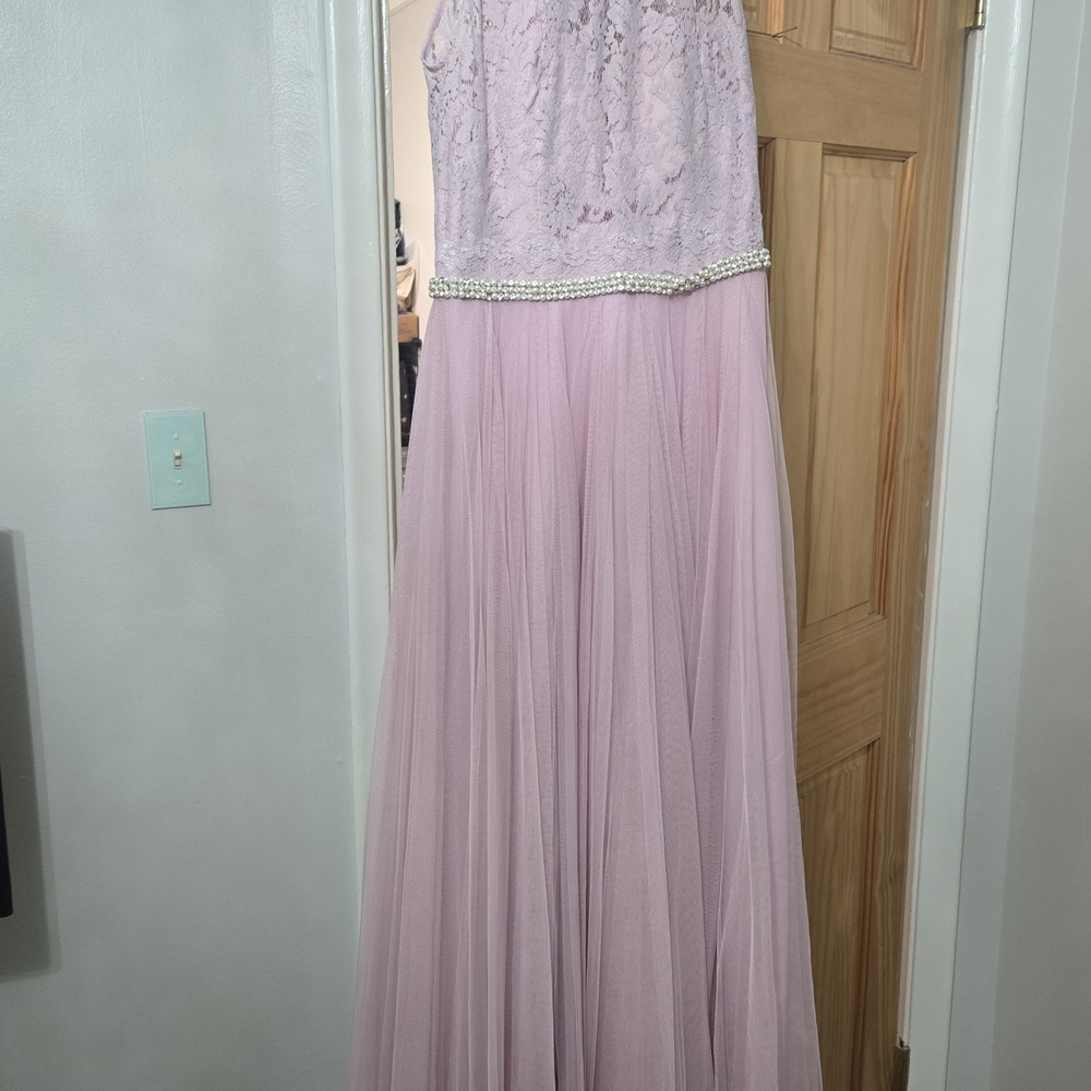 Elegant Pink Lace Gown